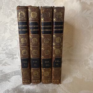 Antique 1822 Boccaccio Decameron 4 Vol Set Leather Gilt Rare